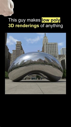 Low Poly Rendering | Chicago Bean