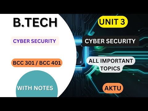 Cyber Security Unit 3 One Shot |Full Explanation part1 | AKTU | BCC 301 / BCC 401 | B Tech 2nd Year