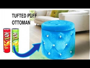 Never waste Pringles cans after watching it.Real furniture ottoman from Pringles cans