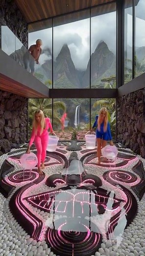 THIS GLOWING FLOOR IS INSANE 😱💗✨ LED Epoxy Transformation! #epoxy #led