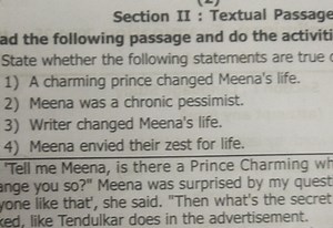 Section II : Textual Passagead the following passage and do th... | Filo