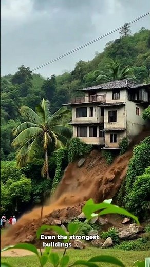 Dramatic Landslide Footage | House Sliding Off a Cliff #landslide #disaster #simulation