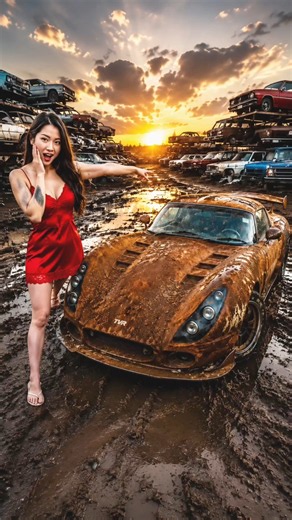 Abandoned TVR Found in a Junkyard! 😱 Full Car Restoration #restoration #diy #rebuilt #asmr