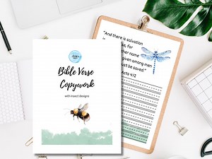 Bible Verse Copywork Memory Work Handwriting Pages Printable Homeschool Curriculum, Kids Insects, Christian Homeschool, Pdf Instant Download - Etsy