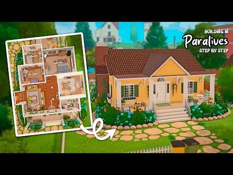 💛Cozy Yellow One-Story House in Paralives! | Step By Step building