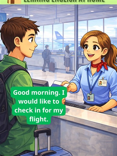 Checking In at the Airport Counter | Easy English Dialogue (A2 Level) At the airport and not sure what to say at the check-in counter? 😅 In this simple A2-level dialogue, you’ll learn how to: ✅ Check in for your flight ✅ Show your passport and ticket ✅ Talk about luggage ✅ Ask for a window seat ✅ Understand basic airport questions This is real-life English you can use when traveling abroad! If you feel nervous speaking English at the airport, this lesson is perfect for you. Short, clear, and pr