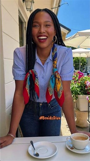 Colourful scarves with black braids… #BraidsDiva #BraidLover #Scarf #Style