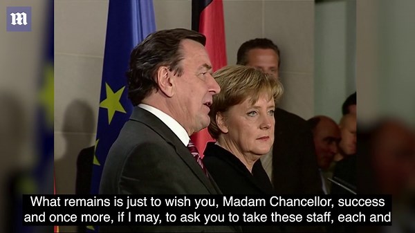 Angela Merkel becomes Germany's first ever female chancellor in 2005