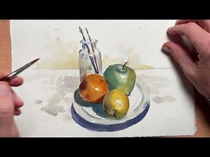 Easy STILL LIFE watercolor tutorial - painting Light and Shadow