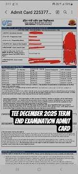 How to download IGNOU December tee 2025 Admit card for smarth portal... subscribe 🔔 more updates