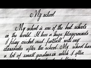 Essay on my school// cursive handwriting//#essayonmyschool