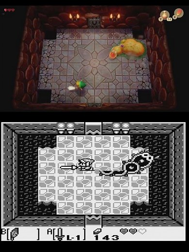 Zelda Link Awakening - Boss 1 - switch - gameboy - comparison