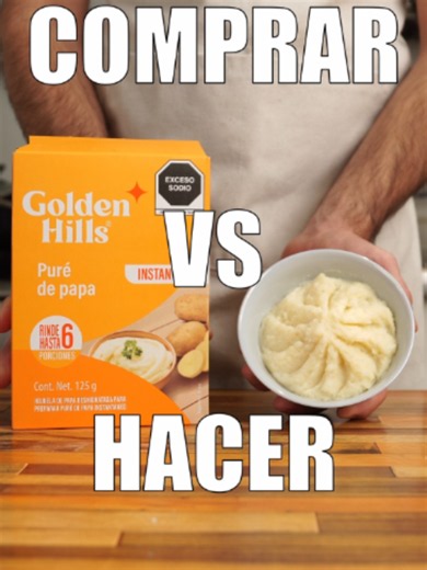 Comprar o hacer: pure de papa Lista de ingredientes: 1 kg de papas, peladas y cortadas en trozos de 2-3 cm 100 g de mantequilla sin sal 1 cabeza de ajo, partida a la mitad horizontalmente 2 ramitas de tomillo 1 ramita de romero ½ taza o 120 ml de crema para batir 1 taza o 240 ml de leche entera Sal y pimienta blanca, al gusto