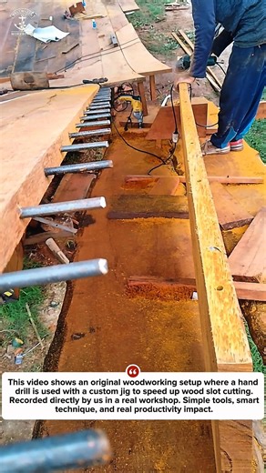 Extreme Woodworking Jig Turns a Hand Drill into a Production Machine