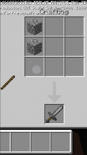 how to make stone sword in Minecraft