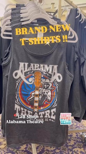⭐️Brand New T-Shirts and many more NEW items available in our Gift Shop! Thanks to our talented friends at Native Sons for their exclusive design and t-shirt production. #BrandNew #SummerShopping #tshirtshop #Beach #AlabamaTheatre | Alabama Theatre at Barefoot Landing