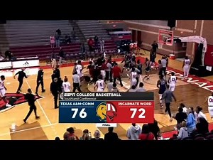 Texas A&M Commerce vs Incarnate Word wild fight breaks out during handshake line
