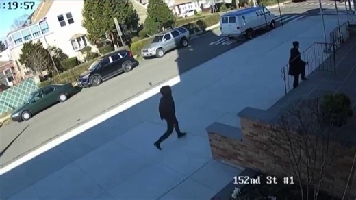 WATCH🚨: Surveillance video shows a young Black man shoving an elderly White woman down the stairs outside a church.What are the odds he has a long rap sheet and was prob suppose to be in jail already???
