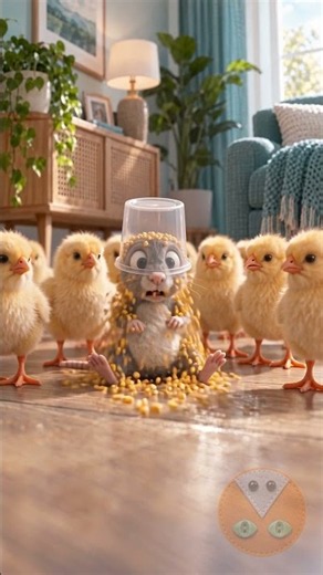 Baby Chicks Swarm the Cat… Then the Mouse Gets It WORSE! 🤣🐭 #Funny #Animation
