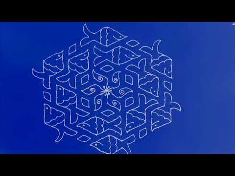 Competition rangoli designs with 21-11 dots || big and beautiful