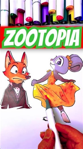 Art tutorials be like 👀🤯🤣 Judy Hopps vs Nick Wilde in Zootopia 2 | relate this? How to go Viral