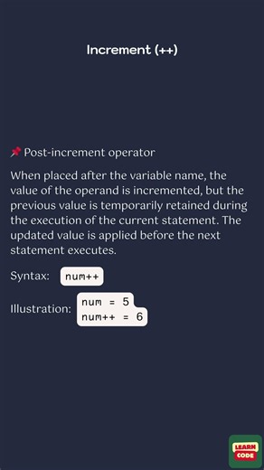 Increment (++) (Unary Operators in Java)