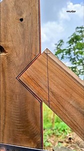 Precision Wood Joinery: Smart Angle Cut for Strong Connections. #woodworking #carpentry #woodwork