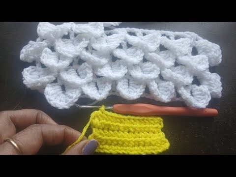 #crochet patterns, crocodile/fishscale/mermaid scale stitch&Herringbone crochet for beginners