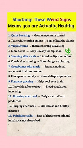. . . Shocking These Weird Signs Means you are Actually Healthy #health #DidYouKnow #ukreels #usaviral #uklife #Healthcare #usareels #truth #Trump #newpost | My Health Tips