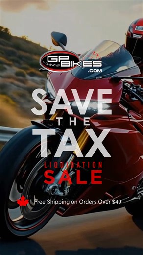 🏍️ Fall Liquidation – No HST!* 🏍️ Get gear, helmets & accessories at great prices from Oct 8–15. Ride into savings — shop now! 🔥 🛠️ Shop in-store or online Wednesday - Friday to save the tax while we're open. 💻 Online only Saturday- Monday — we’re closed in-store, but the savings continue! *Excludes MAPP-protected brands, Dainese, vehicles, power equipment, tires, and gift cards. Not valid with other promotions or coupons | GP Bikes Motorcycle PowerSports Authority