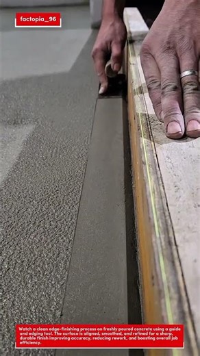 Perfect Straight Edge Finish on Fresh Concrete 🔥 Satisfying Precision Work