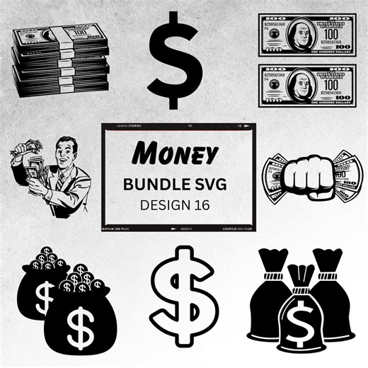 Money SVG Clipart Bundle – Dollar Sign Graphics for Cricut, Silhouette, Vinyl Crafts, and T-shirt Designs - Etsy