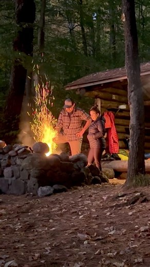 Camping in a Lean-To #shorts