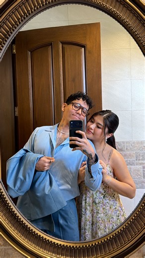 Mikee Reyes on Instagram: "May mga bagay na di mo na kailangan, pero gusto mo nandiyan lang siya. 😅 Something to remind us of everything we've been thru. 🫶🏽 Our blue french horn. 💙📯 Merry Christmas, titos and sizzies! ❤️🎄"