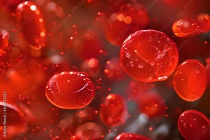 Video Ultra-magnified image of human red blood cells, realistic and detailed, suitable for medical textbooks. Science