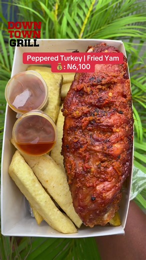 Delicious Grilled Turkey and Fried Yam Combo