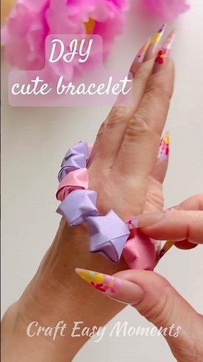 DIY Cute Paper Lucky Stars Bracelet🌟💞Easy Craft Idea #diy #craft #papercraftideas