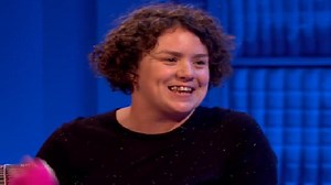 Russell speaks to tourettes superhero Jess Thom