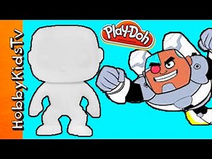 Cyborg Blank Build! Play-Doh Funko Pop with DC by HobbyKidsTV
