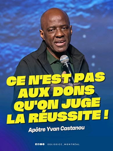Ce n'est pas aux dons qu'on juge la réussite ! @Yvan Castanou @eglisejeunesprodiges #yvancastanou #ejp #dons #spirituality #iccmontreal
