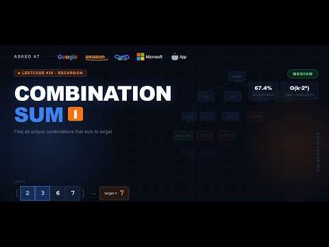 Combination Sum I | Backtracking & Recursion Step-by-Step || LeetCode