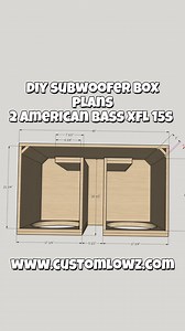 We make doing your own build easy! DIY subwoofer box plans come with multiple 3-d rendering images, full specs sheet, and cut sheet! #caraudio #subwooferboxplan #DIYCarAudio www.customlowz.com | CustomLowz