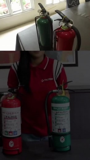 The difference between red fire extinguishers and green fire extinguishers. 📷📷 Get to know your fire extinguishers with your new fire safety friend, Ms. Angel only here at Palmer-Asia Inc. Message or reach us at: Facebook: Palmer-Asia Inc. Instagram: @palmerasia_official Website: palmer-asia.com #palmerasia #learnwithpalmer #SafeWithPalmer #firesafetytraining #fireextinguisher #halotron #drychemical