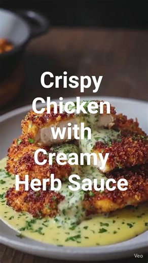 Crispy Chicken with Creamy Herb Sauce