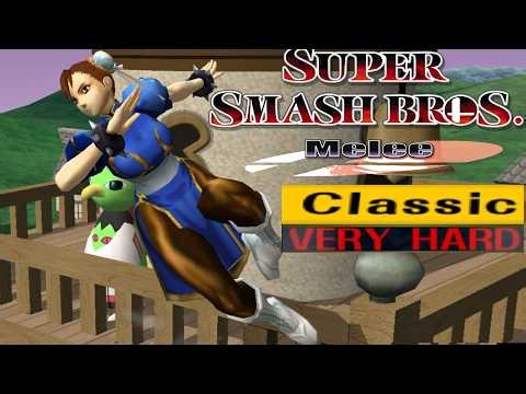 Super Smash Bros. Melee - Classic Mode Gameplay with Chun-Li (VERY HARD)