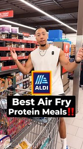 396K views · 19K reactions | The perfect Air fryer Aldi protein foods for weight loss!! These foods are all high in protein, simple to make, and taste incredible in the air fryer #airfry #airfryer #protein #burger #highprotein #macrofriendly #fitness #fitnesstips #nutrition #mealprep #grocery #grocerystore #abs #loseweight #weightloss #aldi | Trent Harrison | Facebook