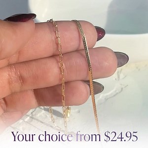 Starting at $24.95 for a limited time! Your choice: 18kt gold vermeil herringbone or paper clip link bracelet from RS Pure ✨ | Ross-Simons Jewelry