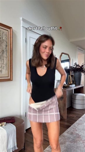 216K views · 1.6K reactions | This skort ‍掠 comment SHOP for details with sizing for this trending burgundy fall skort outfit!! Comfy, stretchy, SO flattering. I love the heart details on the sweater & skort! The perfect fall date night piece, just add tights once it gets colder! Viral skort outfit! Stretchy, comfy, SO cute. #skort #falloutfitideas #falloutfitinspo | Kristina Errington | Facebook