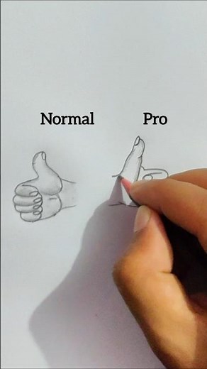 How to Draw Thumbs Up? (Basic vs Normal vs Pro vs Legend) #art #shorts