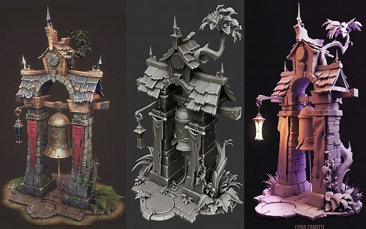 从零到一，用Maya建模古风钟楼场景模型，全流程详解